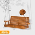 thumbnail image 3 of OverPatio Multi-person Swing,880lbs Plus Size,Patio Porch wooden Swing with Adjustable Chains for Outdoors(4FT,Brown), 3 of 8