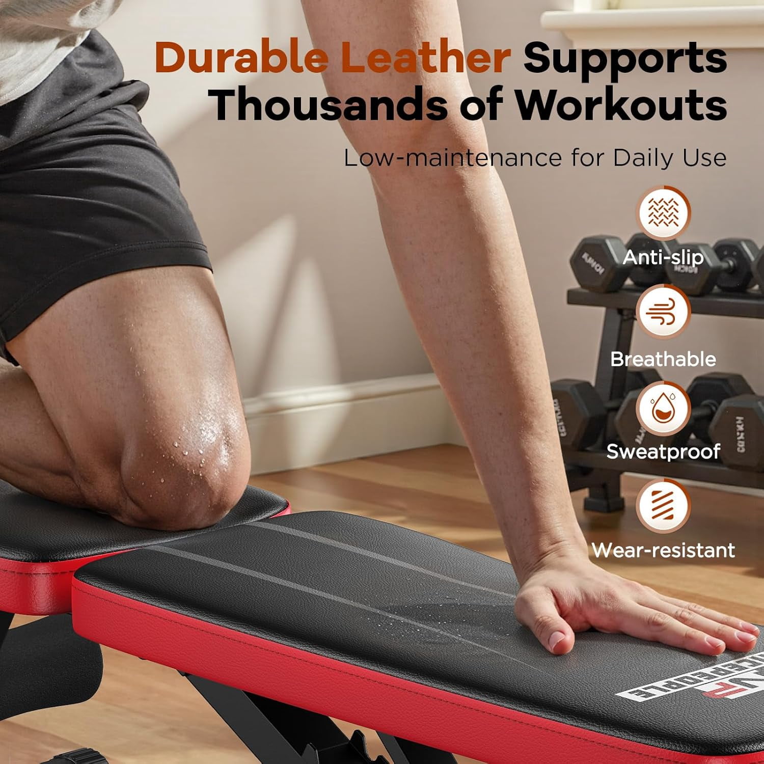 Adjustable Weight  for Home Gym, 660LBS Capacity Workout  with 8 Backrests for Chest Shoulders Arms, Compact and Foldable Strength  for Small Space Apartment Room