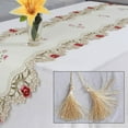 thumbnail image 3 of MYG Chemin de Table Brodé en Dentelle Florale Tissu Translucide en Gaze, 3 of 8