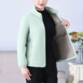thumbnail image 6 of Zedker Comfy Soft Fleece Outerwears Casual Stand Collar Long Sleeve Zipper Women's Thick Thermal Winter Padded Jackets with Pockets,Green,XXXL, 6 of 6