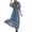 Blue, variant on Casual V Neck Short Sleeve Swing Dress With Pattern Flowy A Line Summer Dress Women's Elegant Striped Dresses Pink XXL