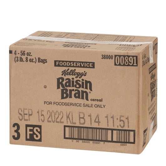 Kellogg Raisin Bran Cereal, 56 Ounce, 4 Per Case
