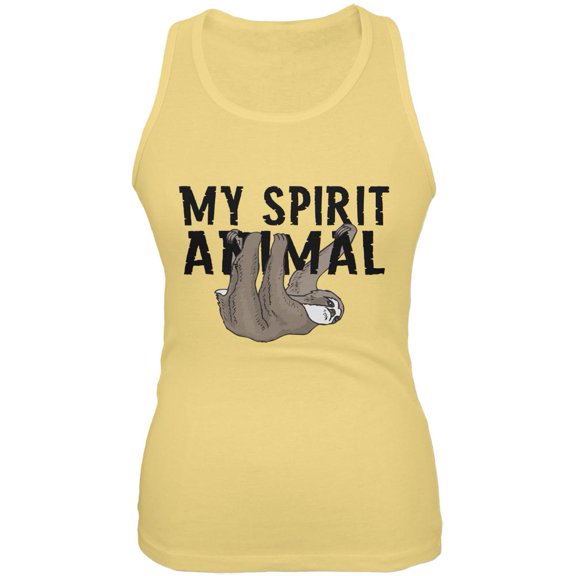 Sloth Is My Spirit Animal Juniors Soft Tank Top Yellow LG