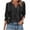 Black#, variant on Womens Summer V Neck 3/4 Sleeve Tops Dressy Casual Blouses Fashion Casual Loose Floral Print T-shirts Trendy Tops