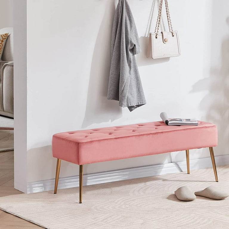Blush bedroom bench sale