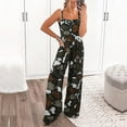 thumbnail image 3 of Aayomet Jumpsuits For Women Women Casual Button Jumpsuits Strap Flower Print Vintage Jumpsuit Long Jumpsuit Pant Loose Elegant,Dark Gray XXL, 3 of 5