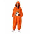 thumbnail image 2 of Halloween Pumpkin Jumpsuit New Flannel One-Piece Pumpkin Pajamas Onesie for Women Men Party Orange L, 2 of 5
