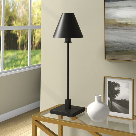 Clement 28" Tall Table Lamp with Metal Shade in Blackened Bronze/Blackened Bronze