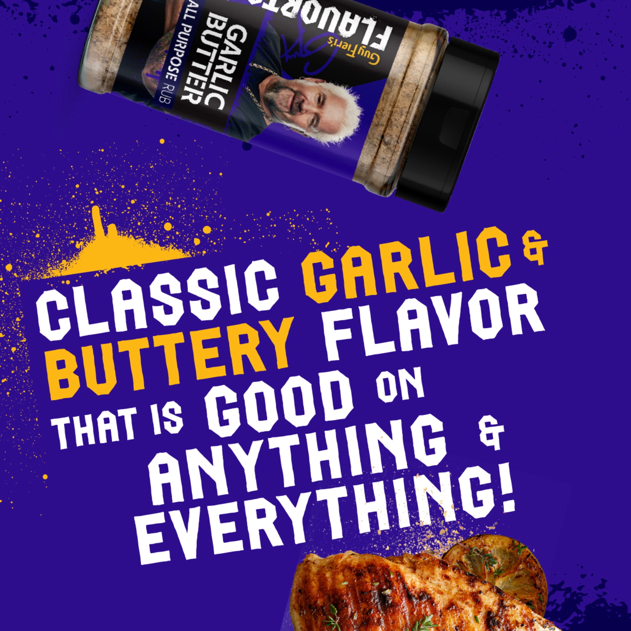 (3 pack) Flavortown All Purpose Garlic Butter Rub 6 oz