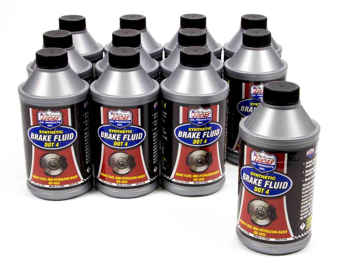 Lucas Oil DOT 4 Brake Fluid 12.00 oz Case of 12 P/N 1082712