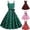 Green, variant on Women Casual Dress Timeless 1950s Halterneck Rock Style Swing Dress for Modern Events Pink M