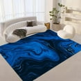 thumbnail image 2 of Blue Marble Texture Area Rugs, 4x6ft Minimalist Abstract Style Soft Washable Carpet, Upholstery Rug with Non-Slip Backing for Bedroom Living Room Dining Room, 2 of 6