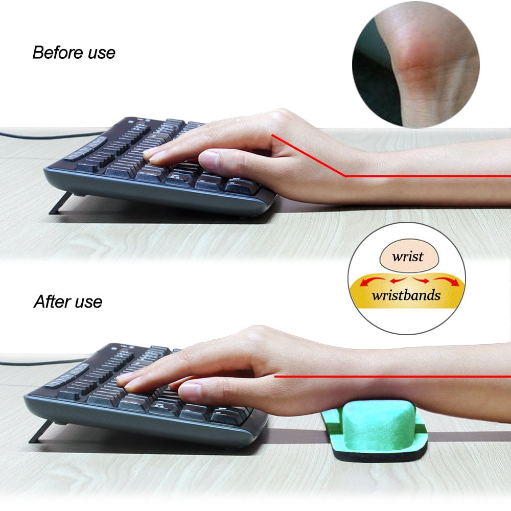 NEX Ergonomic Mouse Pad with Wrist Support, Memory Foam Keyboard Wrist Rest for Computer, Mint Green (NX-PAD007)