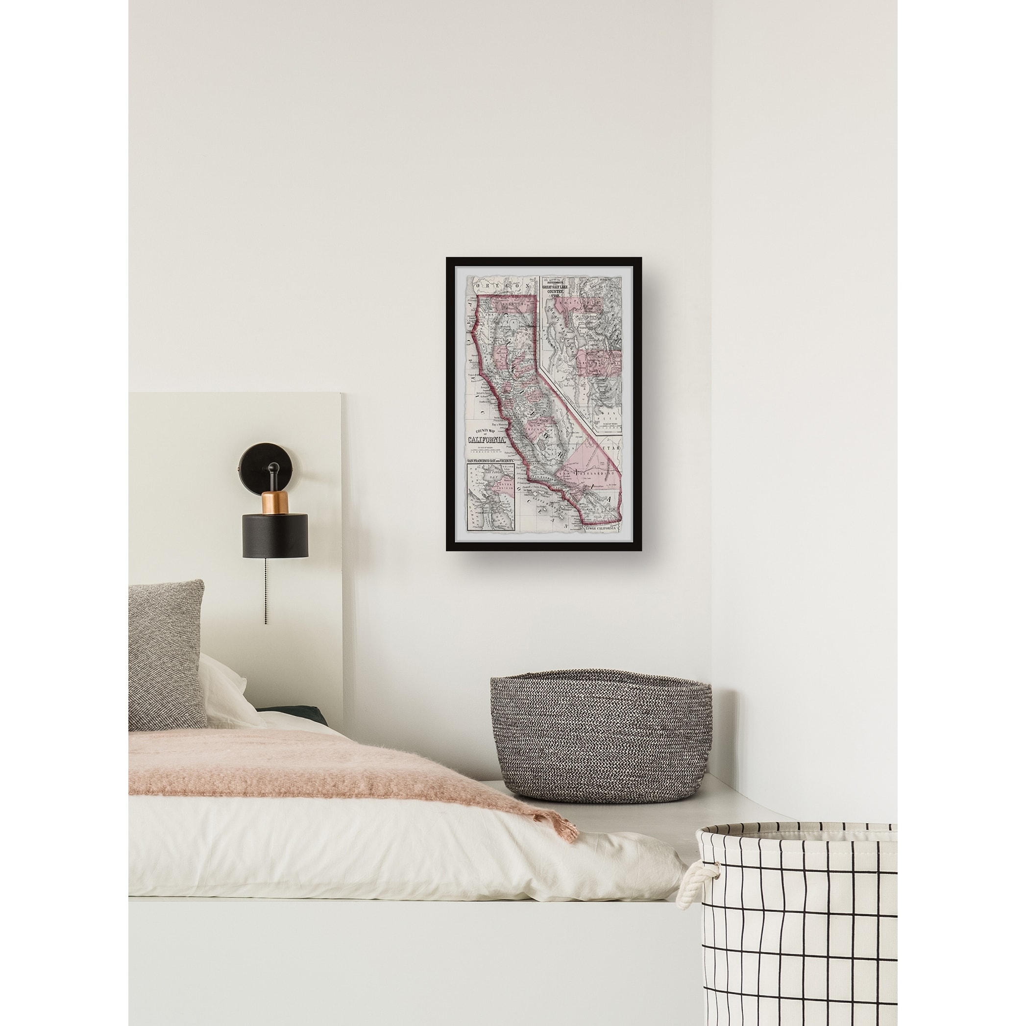 Marmont Hill Vintage Map of California Framed Wall Art