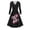 Pink, variant on Casual Mardi Gras Womens Dresses Casual V Neck Hepburn Dress Fashion Mardi Gras Mask Printed Pleated Vintage Dress