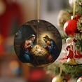 thumbnail image 2 of Adorno navideño redondo para el pesebre, adorno de la Virgen María, adorno para el árbol de Navidad, adornos navideños católicos, adornos cristianos del nacimiento de Jesús, calcetines navideños., 2 of 6