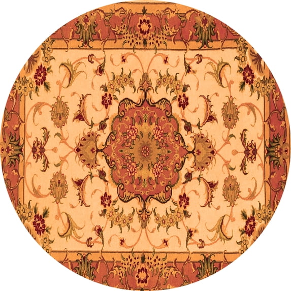 Ahgly Company Indoor Round Persian Orange Traditional Area Rugs, 7' Round