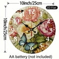 thumbnail image 3 of Chilfamy Butterfly Flowers Art Nouveau Theme Wooden Wall Clock 10 Inch Perfect for Living Room Dorm Bedroom Kitchen Home Office Decor 10x10in, 3 of 8