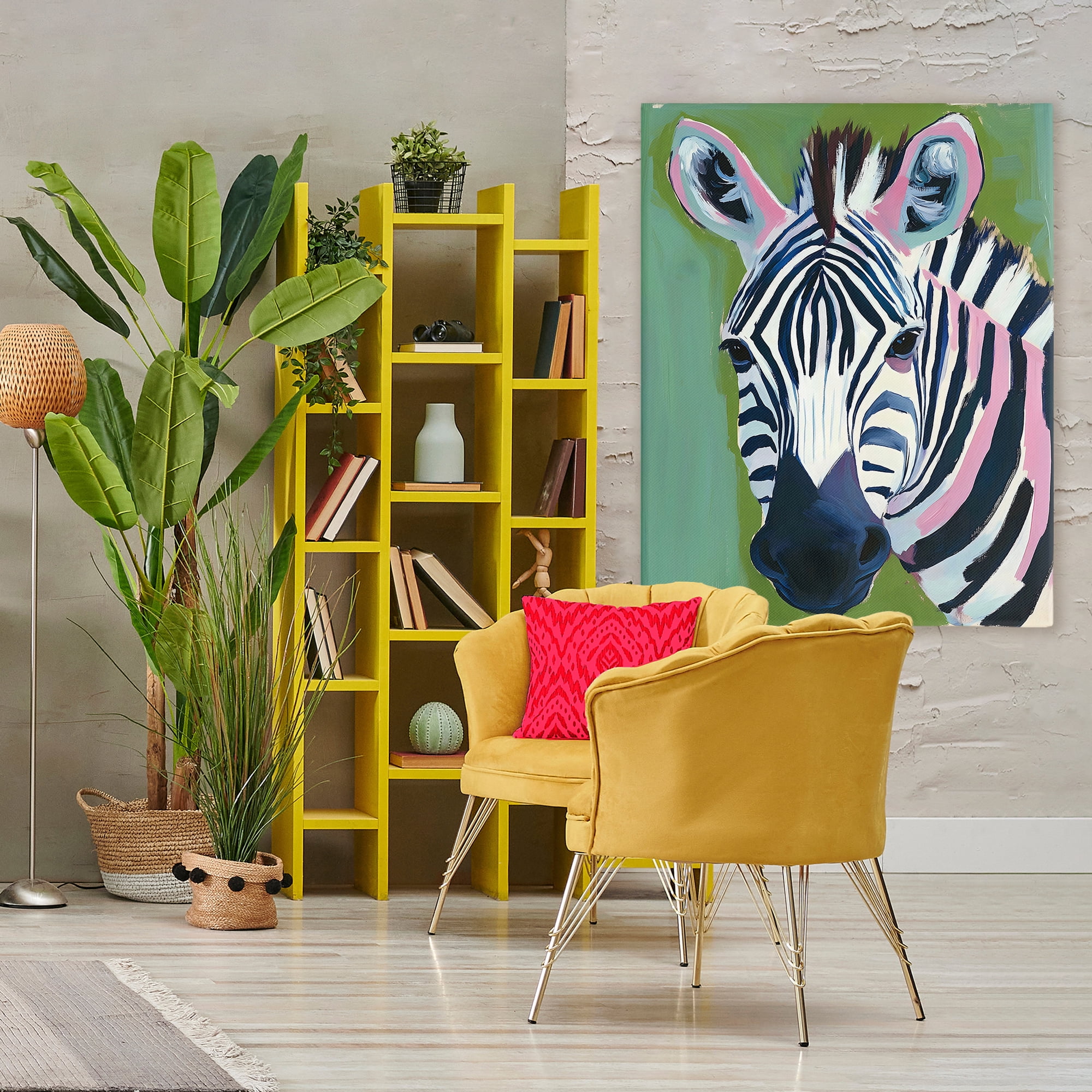 Stupell Industries Funky Zebra over Green Canvas Wall Art, design by The Prints Vibe