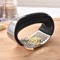 thumbnail image 2 of Stainless Steel Rocking Garlic Press, Garlic Chopper Tool with Garlic Peeler Tube, Heavy Duty Garlic Press with Ergonomic Handle, 10.3*5*6.8cm, 2 of 4