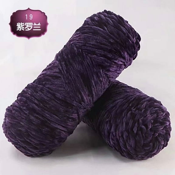 Nvzi Chenille Yarn, Crochet Yarn, 95g 1 Roll, Polyester – Soft, Warm & Skin-Friendly, Ideal for Sweaters, Scarves, Hats & Blankets, Premium Chenille Yarn for DIY Crafts,dark purple