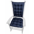 thumbnail image 2 of Barnett Home Decor Cotton Duck Navy Blue Rocking Chair Cushions - Size Extra-Large - Latex Foam Rocker Seat Pad 19 x 19 and Back Cushion 23 x 18 - Tufted, Reversible, Machine Washable, Made in USA, 2 of 4