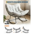 thumbnail image 5 of Goldensoil Outdoor Patio Rocking Chair, Lounge Chair with Black Metal Frame and White Cushion, 5 of 7