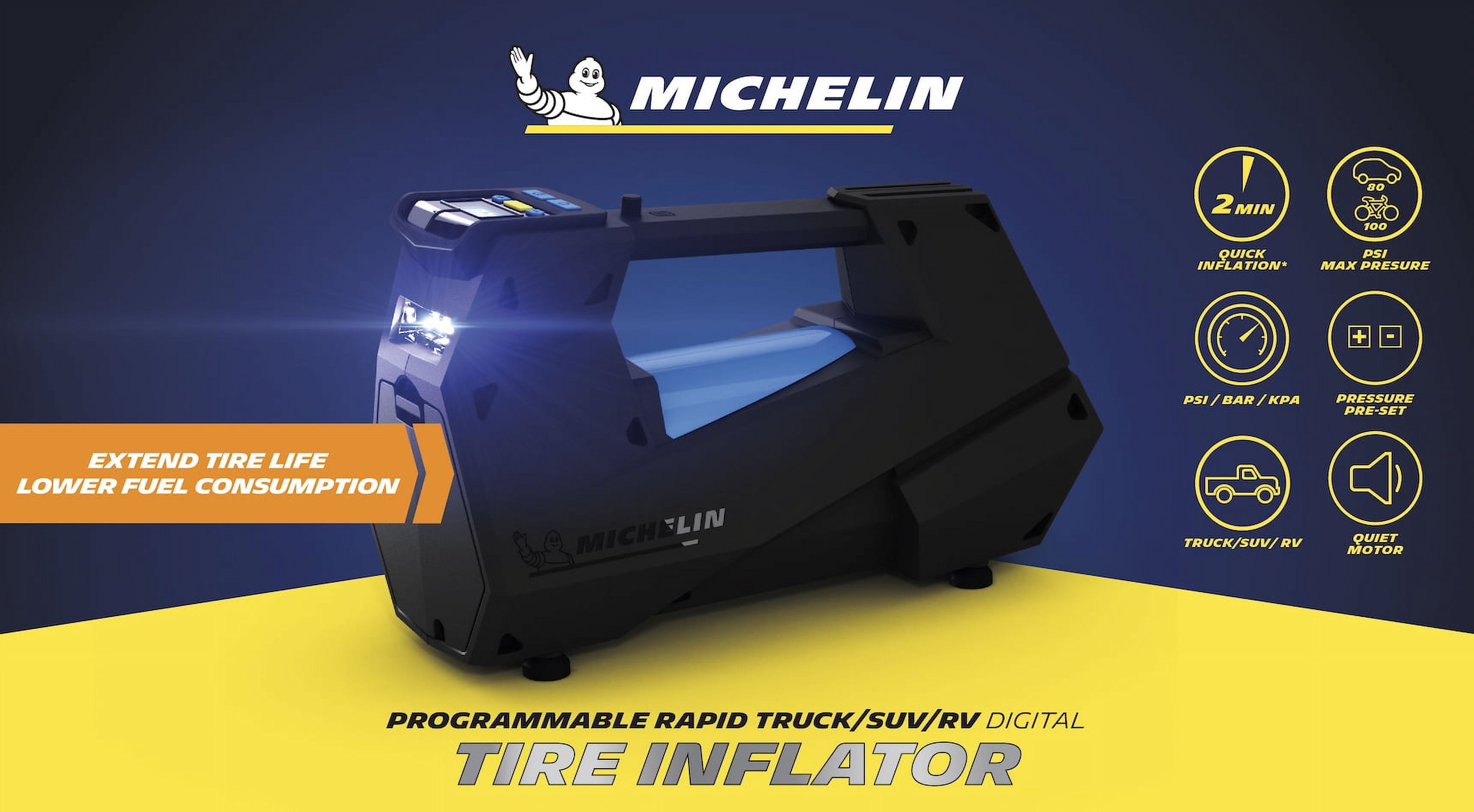 Michelin 12 Volt 4X4 Direct Drive Tire Inflator with LED Light and Storage Bag