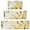 White Yellow Flower, variant on Beige Leopard Sunflower Pattern Kitchen Rugs Sets Of 3,Kitchen Runner Rugs Non Skid Washable,Decorative Kitchen Floor Mats for Kitchen,Sink,Laundry,17"x30"  17"x47"   17"x59"