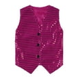 thumbnail image 3 of WOYY Glitter Sequins Vest for Boys Button-Down Performance Stage Waistcoat Top, Sizes 17-18, 3 of 3