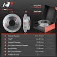 thumbnail image 2 of A-Premium 12.28 inch (312mm) Rear Drilled and Slotted Disc Brake Rotors + Ceramic Pads Kit Compatible with Select Hummer Models - H3 2006-2010 H3T 2009-2010 6-PC Set, 2 of 8