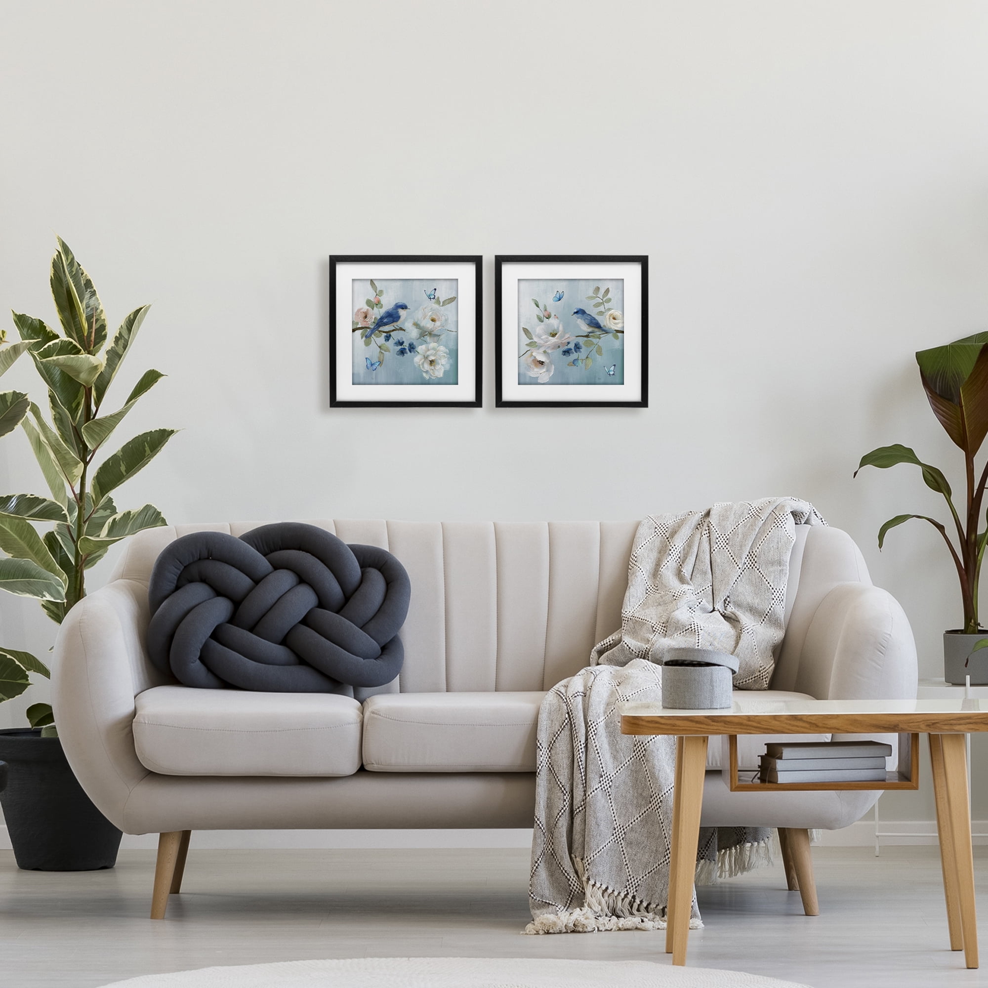 Stupell Industries Nature's Tranquility Florals 2 Piece Black Framed Print Under Glass Set, design by Nan