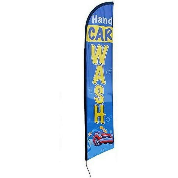 Hand Wash yellow Feather Banner Swooper Flag -No Wind Required- Replacement FLAG ONLY