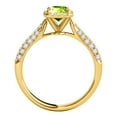 thumbnail image 4 of Rings for Women 3.46 Carat Diamond and Emerald Shaped Peridot Ring pave 10K Yellow Gold, 4 of 5