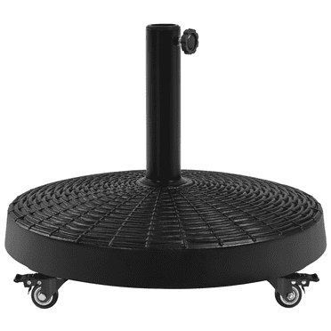 Renwick Outdoor Umbrella Base Stand with Wheels, Black