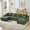 Green, variant on QNACPY 133.5" Oversized U-Shaped Cloud Couch,Comfy Boneless Deep Seat Modular Sectional Sofa with Cup Holders, Modern Corduroy Foam Compressed Sofa Set for Living Room, Apartment,Black