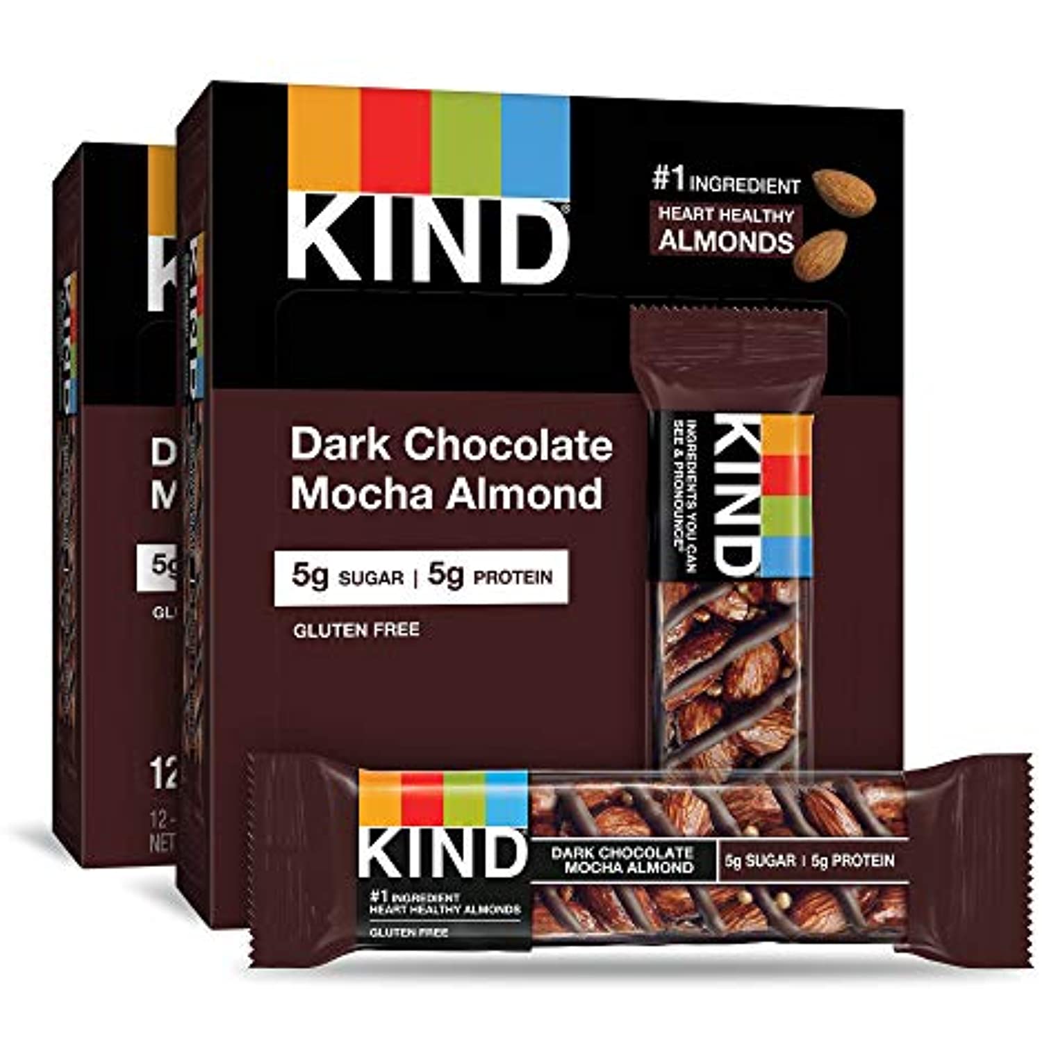 Kind Bars, Dark Chocolate Mocha Almond, Gluten Free, Low Sugar, 1.4