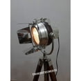thumbnail image 4 of Marine Collectible Nautical Designer Spot Studio Lamp with Wooden Brown Low Floor Tripod Stand Chrome Floor Searchlight, 4 of 4