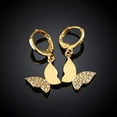thumbnail image 4 of Rose Gold Plated Earrings Drop Dangle Aaa Zircon Leverback Butterfly .6" L231, 4 of 7