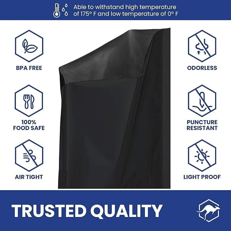 Wallaby 1-Quart Mylar Bag Bundle - 50x (5 Mil - 7 inch x 10 inch) Mylar Bags + 50x Labels - Heat Sealable, Food Safe, & Reliable Long Term-Food