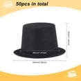 thumbnail image 2 of 50 Pcs 2.55Inch Mini Black Top Hats Plastic Miniature Hats Mini Velvet Hats Mini Formal Hats Bowler Hat Crafts Pet Hat Christmas Party Hair, 2 of 6