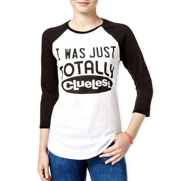 Hybrid Womens Totally Clueless Graphic T-Shirt, White, Juniors, Small