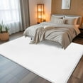 thumbnail image 5 of White 6x9 Area Rugs, Farmhouse Solid White Color Modern Art Non-Skid Rubber Backing Large Rectangle Rugs - Living Room Bedroom Home Office, Indoor Floor Mat Carpets Washable Rug, 5 of 9