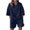 Navy, variant on WTOBBY Women's Modern Turtleneck Zipper Top & Relaxed Shorts 2-Piece Set, Solid Color Casual Outfit with Streetwear Vibes,Black 2XL
