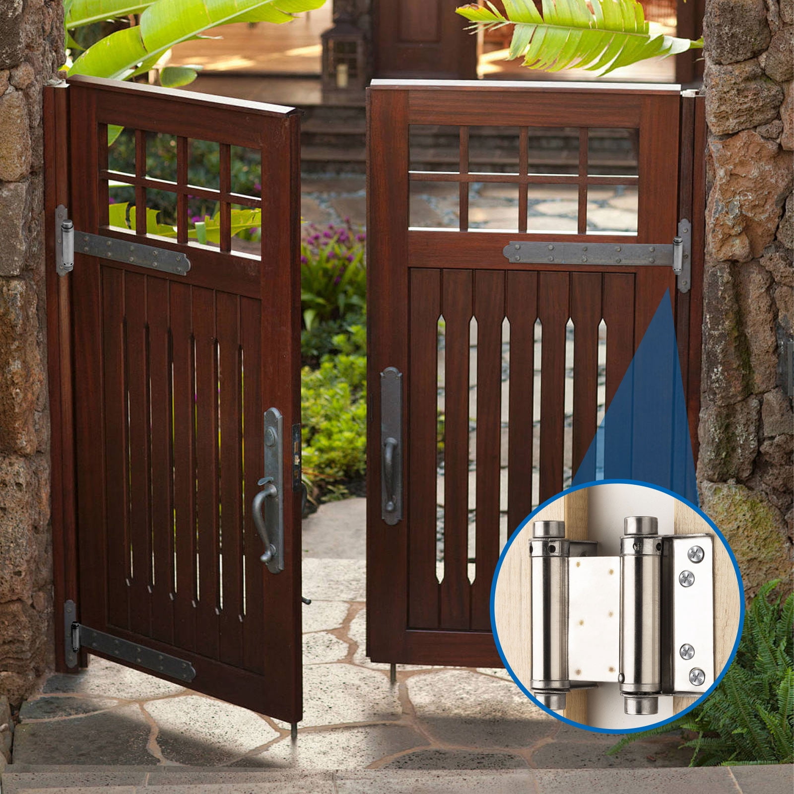 4 Pack 3" Double Action Spring Hinges, Self Closing Door Hinges for Saloon Cafe Pub Swinging Doors, Including Pins and Screws