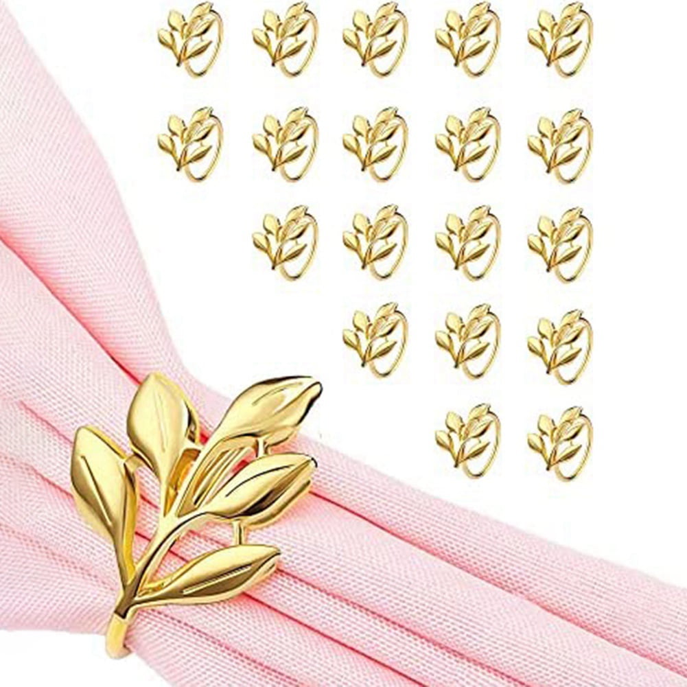 Gold leaf napkin rings best sale