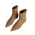 thumbnail image 4 of Willtoo Women Faux Suede Pointed Toe Ankle Boots Low Flat Heel Stretch Short Sock Booties with Back Zipper Fall Winter Fashion Dressy Comfortable Slim Fit Ankle Boots, 4 of 5