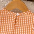 thumbnail image 7 of Staki Baby Girl Outfit Infant Halloween Bubble Romper Smocked Onesie Fall Newborn Halloween Clothes(Orange,0-3 Months), 7 of 7