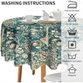 thumbnail image 6 of Vintage Floral Tablecloth Teal Original Design Table Cloth for Rectangle Tables Wipeable Polyester Fabric Table Cover Kitchen Dinning Decorations Washable, 60"", 6 of 6