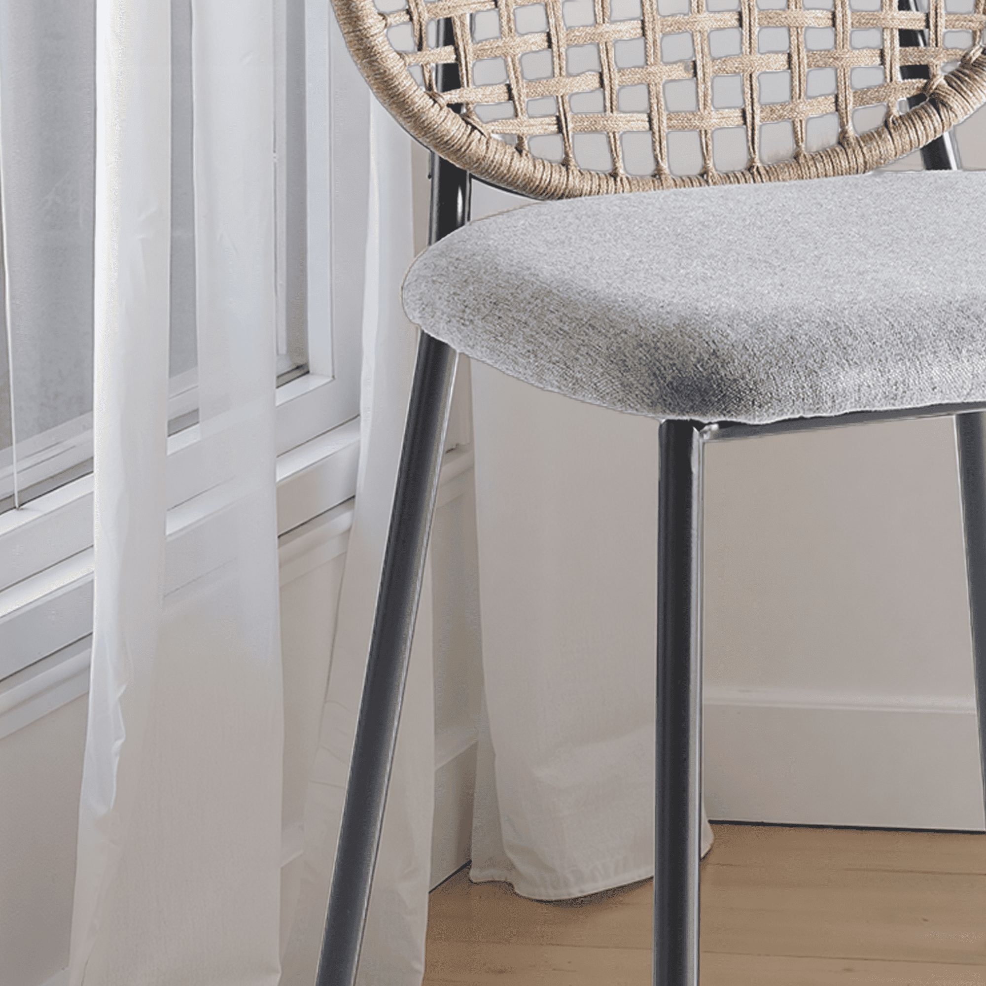 MAYEERTY Modern Sennit Chair Set of 4 Dining Coffee Chair